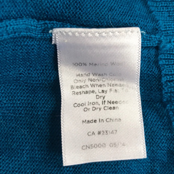 Peacock blue merino wool M sweater - Picture 9 of 9